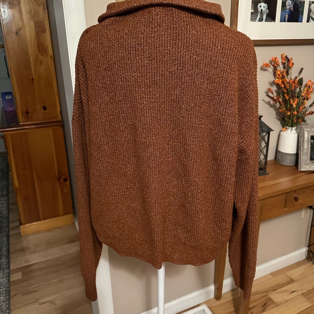Brown Half-Zip Sweater - Picture 5 of 6